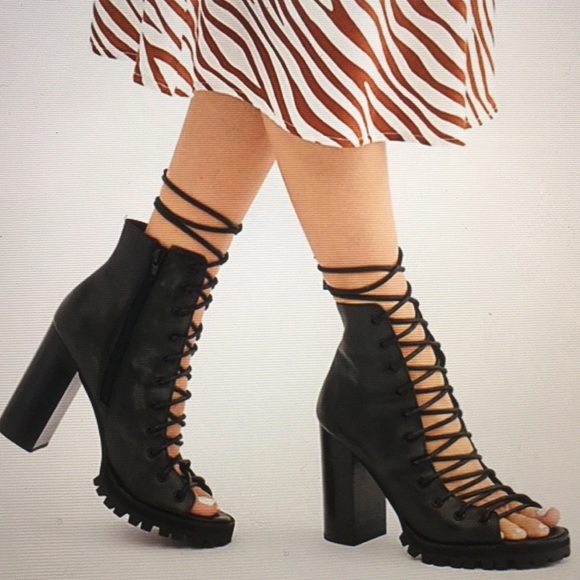 Free People Shoes - Jeffrey Campbell Lace Up Palermo Heel Black 8